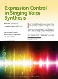 Expression Control in Singing Voice Synthesis