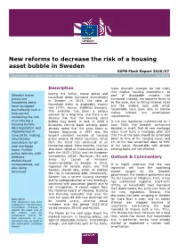 New Reforms to Decrease the Risk of a Housing Asset Bubble in Sweden