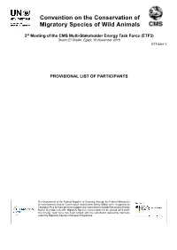 Provisional List of Participants
