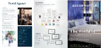 The World of to WELCOME W: Meetings.Accorhotels.Com OUR GUESTS