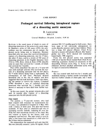 Prolonged Survival Following Intrapleural Rupture of a Dissecting Aortic Aneurysm R