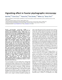 Vignetting Effect in Fourier Ptychographic Microscopy