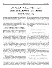 2017 NANFA Convention Presentation Summaries Jenny Kruckenberg