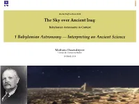 [2Mm] Babylonian Astronomy in Context
