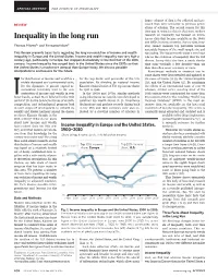 Inequality in the Long Run Survey Data That Became Available in the 1960S and 1970S in Many Countries