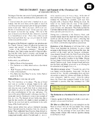 THE EUCHARIST: Source and Summit of the Christian Life 14