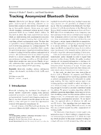 Tracking Anonymized Bluetooth Devices