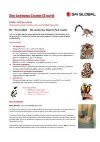 Zoo Licensing Course (2 Days )