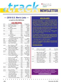 — 2018 US Men's Lists —