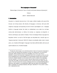 Amazonian Languages and Amazonian Linguistics