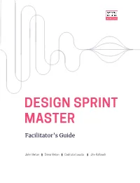 DESIGN SPRINT MASTER Facilitator's Guide