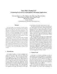 Guess Who's Texting You? Evaluating the Security of Smartphone