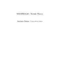 MMATH18-201: Module Theory Lecture Notes: Composition Series