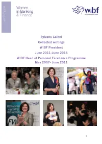 Sylvana Caloni Collected Writings WIBF President June 2011-June 2014 WIBF Head of Personal Excellence Programme May 2007- June 2011