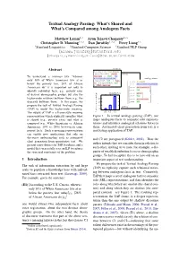 Textual Analogy Parsing: What’S Shared and What’S Compared Among Analogous Facts