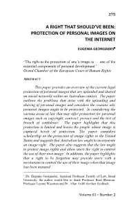 A Right That Should've Been: Protection of Personal Images On