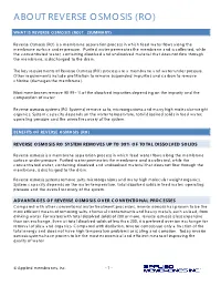 About Reverse Osmosis (Ro)