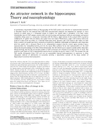 An Attractor Network in the Hippocampus: Theory and Neurophysiology Edmund T