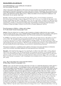 BIOGRAPHRIES and ABSTRACTS from HMS Challenger to Argo And