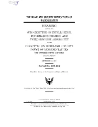 Homeland Security Implications of Radicalization