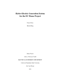 Hydro-Electric Generation System for the DC House Project