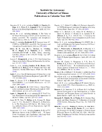 Institute for Astronomy University of Hawai'i at M¯Anoa Publications In