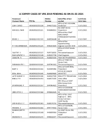 Lc Expiry Cases of Vrs 2019 Pending As on 01.02.2021