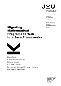 Migrating Mathematical Programs to Web Interface Frameworks