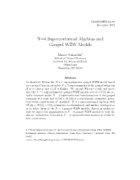 N=4 Superconformal Algebras and Gauged WZW Models