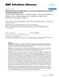 Neonatal Enteral Feeding Tubes As Loci for Colonisation by Members of The