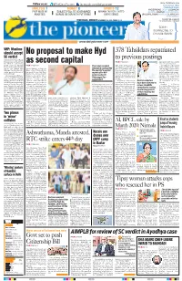 No Proposal to Make Hyd As Second Capital