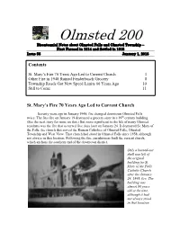 Olmsted 200 Bicentennial Notes About Olmsted Falls and Olmsted Township – First Farmed in 1814 and Settled in 1815 Issue 56 January 1, 2018