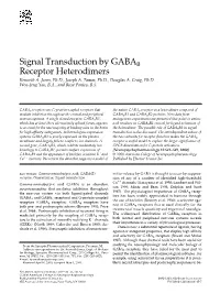 Signal Transduction by GABAB Receptor Heterodimers Kenneth A