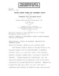 This Opinion Is Not a Precedent of the Ttab