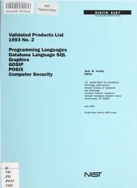 Validated Products List, 1993 No. 2