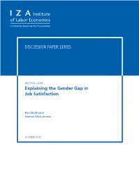 Explaining the Gender Gap in Job Satisfaction