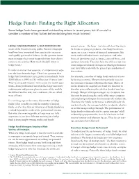 Hedge Funds: Finding the Right Allocation