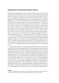 Introduction: Architecture Is Not a Horse