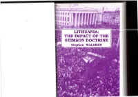 Lithuania:. the Impact of the Stimson Doctrine