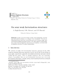 On Semi Weak Factorization Structures