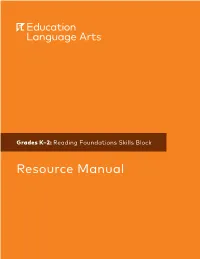 Reading Foundations Skills Block