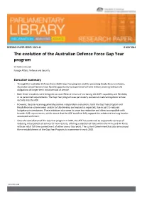 The Evolution of the Australian Defence Force Gap Year Program