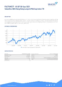 FACTSHEET - AS of 30-Sep-2021 Solactive GBS Hong Kong Large & Mid Cap Index TR