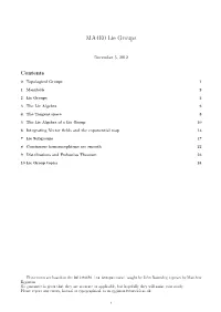 MA4E0 Lie Groups