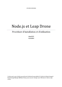 Node.Js Et Leap Drone