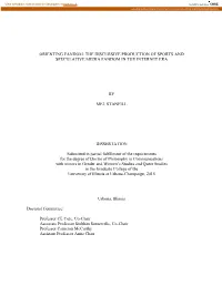 Orienting Fandom: the Discursive Production of Sports and Speculative Media Fandom in the Internet Era