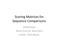 Scoring Matrices for Sequence Comparisons