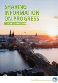 SHARING INFORMATION on PROGRESS COLOGNE, SEPTEMBER 2020 © Unsplash.Com: Eric Weber Eric © Unsplash.Com: 1 CONTENTS