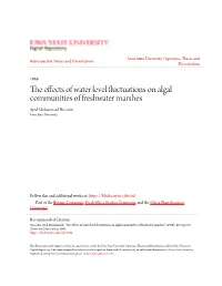 The Effects of Water Level Fluctuations on Algal Communities of Freshwater Marshes Syed Mohammad Hosseini Iowa State University