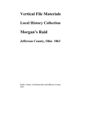 Vertical File Materials Local History Collection Morgan's Raid
